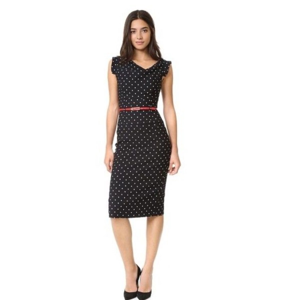 Black Halo Jackie O Polka Dot Dress Size 8